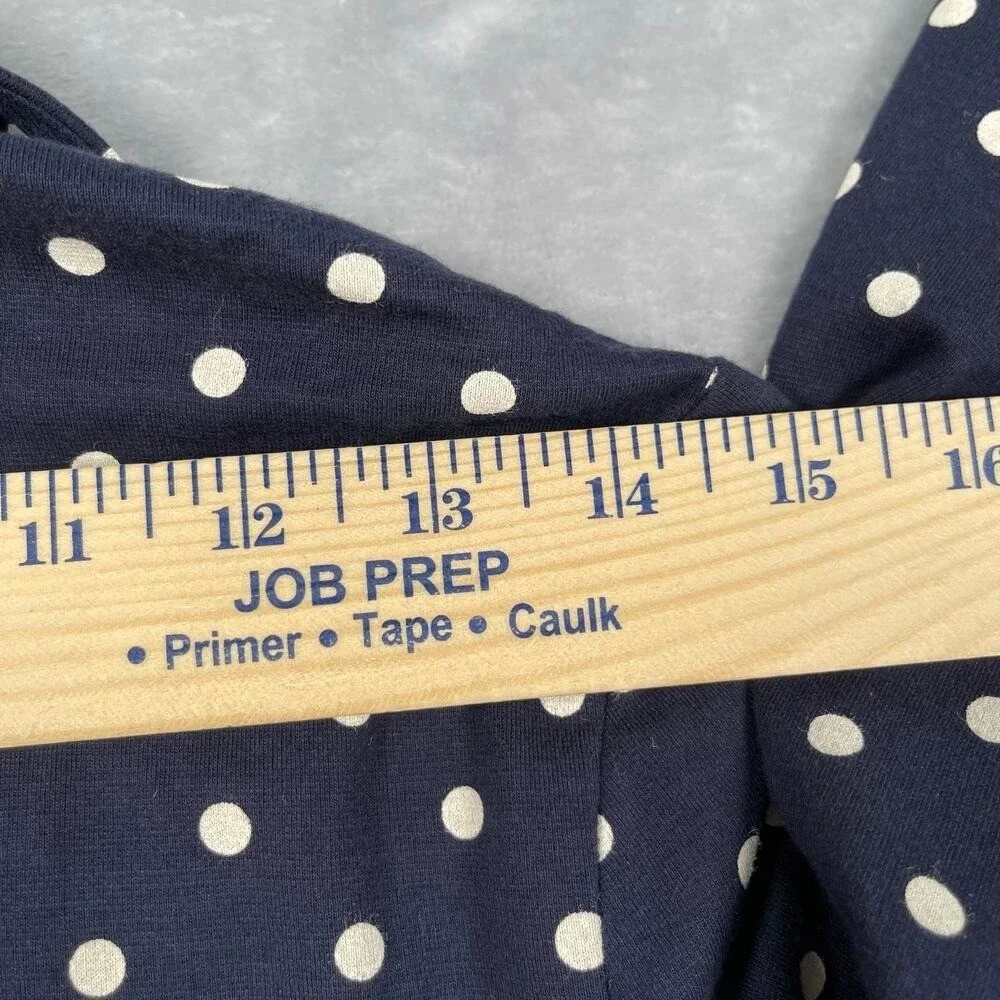 Talbots Blazer Petite Small SP Navy White Polka Dot Cotton Blend Unstructured‎